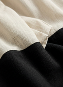 Women's Minimalist Elegant Style Linen-Cotton Color-Block Halter Neck Sleeveless Blouse ZMZ2894E7YZH