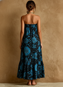Women's Vacation Floral Print Strapless Maxi Dress ZMZ2944E5XT