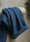 Women's Casual White Cotton-Linen Tank Top And Navy Wide-Leg Pants Set ZMZ2992E3SWL
