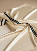 Women's Classic & Elegant Acetate Satin Midi Dress — Mid-Sleeve, Zip-Up Stand Collar ZMZ3015D2U