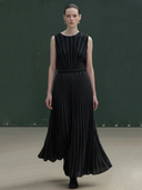 Women's High-end Elegant Cotton Blend Sleeveless Maxi Dress ZMZ0363B0K