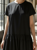 Women's Minimalist Old-money Style Pure Cotton Short-sleeved Loose-fitting Maxi Dress ZMZ2491B0K