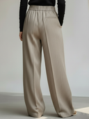 Women's Commuter Style Cotton And Linen Blend Wide-leg Trousers ZMZ1753A1K