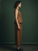 Women's High-end Old-money Style Cotton And Linen Blend Vest And Trousers Set ZMZ1490B4K