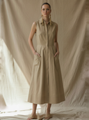 Women's Premium Minimalist Cotton Blend Sleeveless Maxi Dress ZMZ2708A9K