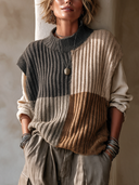 Women's Fashionable Color-Block Ribbed Knit Pullover Vest ZMZ1532I5SWL