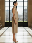 Women's Premium Minimalist Cotton And Linen Blend Vest And Bermuda Shorts Set ZMZ2797A9K