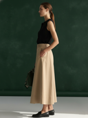 Women's Premium Old Money Style Tencel Blend Shirt And Skirt Set ZMZ2859A1K