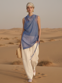 Women's Premium Vintage-style Ramie Vest And Cotton Blend Pants Set ((includes Inner Tank Top) ZMZ1475B3K