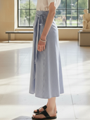 Women's Casual Cotton Blend Striped Skirt ZMZ1773A1K