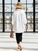 Women's Old Money Style Fitted Slip Dress And Lantern-sleeved Long-sleeved Shirt (including Waist Chain) ZMZ2899B6U