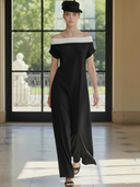 Women's Premium Vintage Tencel Blend Off-the-shoulder Maxi Dress ZMZ0568B6K