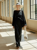 Women's High-end Vintage-style Ramie Top And Lyoise Blend Camisole Dress Set ZMZ2892B5K