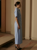 Women's Commuter Style Cotton Embroidered Maxi Dress ZMZ2000A5K