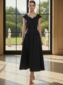 Women's Old-fashioned Commuter Lyocell Blend Silm Fit Maxi Dress ZMZ1139B4K