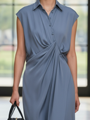 Women's High-end Old-money Style Lyocell Blend Sleeveless Slim-fit Maxi Dress ZMZ1405B9K