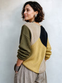 Women's Fashionable Color-Block Snap-Button Knit Cardigan ZMZ1511I5SWL