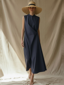 Women's Italian-style Romantic Cotton Sleeveless maxi Dress ZMZ2664A0K