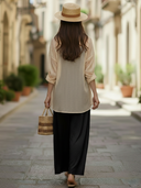 Women's Italian-style Romantic Shirt And Lyocell Dress Set ZMZ2761A1K