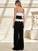 Women's Clean Fit Ruffle Cotton Linen Cami Top & Pants Casual Set ZMZ2803B5P