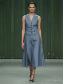 Women's French-style Elegant Tencel Cotton Vest And Skirt Set ZMZ2955A8K