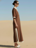 Women's Casual Cotton And Linen Blend Pullover Maxi Dress ZMZ2141A8K