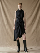 Women's American Retro Style Tencel Blend Sleeveless Midi Dress ZMZ2661A1K