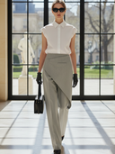 Women's High-end Commuter Pure Cotton Sleeveless Shirt And Trousers Set ZMZ1473B4K