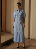 Women's Commuter Style Cotton Embroidered Maxi Dress ZMZ2000A5K