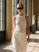 Women's Elegant Knitted Vest And Cotton Trousers Set ZMZ0471B2K