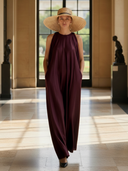 Women's Minimalist Old Money Style Cupro Blend Sleeveless Maxi Dress ZMZ1260B0K