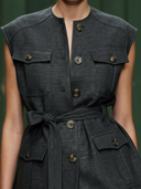 Women's Premium Old Money Style Linen Blend Vest And Shorts Set ZMZ2919A9K