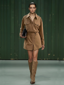 Women's American Retro Cotton Blend Shirt And Shorts Set ZMZ3060A3K