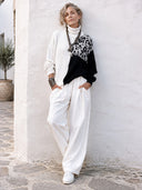 Women's Fashionable Casual Color-Block Leopard Print Turtleneck Knit Sweater ZMZ3077I7SWL