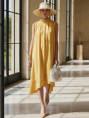 Women's Fashionable And Elegant Pure Cotton Sleeveless Midi Dress ZMZ1221B2K