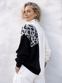 Women's Fashionable Casual Color-Block Leopard Print Turtleneck Knit Sweater ZMZ3077I7SWL