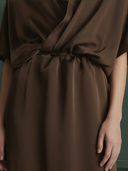 Women's Premium Old Money Style Cupro-blend Midi Dress ZMZ2898A8K