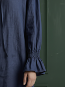 Women's High-end Old-money Style Cotton And Linen Blend Long-sleeved Maxi Dress ZMZ1005B9K