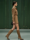 Women's American Retro Cotton Blend Shirt And Shorts Set ZMZ3060A3K