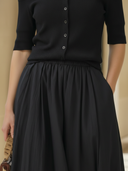 Women's Sophisticated Old-money Style Commuter Knit Off-the-shoulder Top And Pure Cotton Skirt Set ZMZ2837B4K