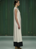 Women's Premium Vintage Embroidered Cotton And Linen Blend Sleeveless Maxi Dress ZMZ0343B6K