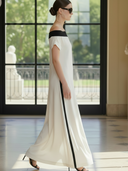 Women's Premium Minimalist Tencel Blend Off-the-shoulder Maxi Dress ZMZ0514B5K