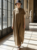 Women's Minimalist Old-money Style Pure Cotton Short-sleeved Maxi Dress ZMZ2431B8K