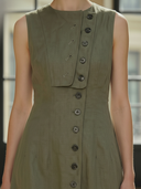 Women's High-end Old-money Style Cotton And Linen Blend Slim-fit Sleeveless Maxi Dress ZMZ2687B6K