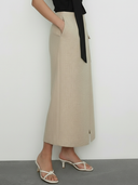 Women's Commuter Style Cotton And Linen Blend Skirt ZMZ1789A0K