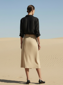 Women's Commuter Style Cupro Blend Shirt And Skirt Set ZMZ2052A1K