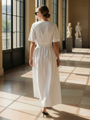 Women's French-style Elegant Pure Cotton Short-sleeved Maxi Dress ZMZ0519B6K