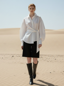 Women's Commuter Style Cotton Shirt And Shorts Set ZMZ2068A7K