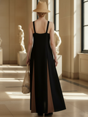 Women's High-end Old-money Style Pure Cotton Patchwork Sleeveless Maxi Dress ZMZ2716B6K