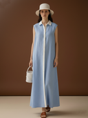 Women's Premium Minimalist Cotton And Linen Blend Sleeveless Maxi Dress ZMZ0388B7K